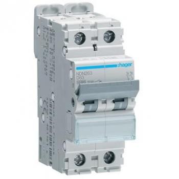 Interruttore 2 Moduli Hager NDN263 10kA D-63A