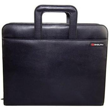 Monolith Drop Handle Leather Look Ring Binder Black HM2791BK