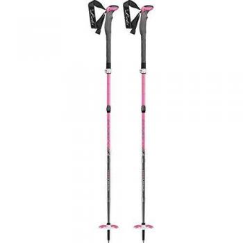 LEKI Vario Carbon Lady – 100–120 cm, Weiß‑Pink Design