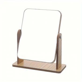 Espejo de Escritorio con Base de Madera