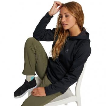 Sudadera con capucha Burton Crown Weatherproof negra mujer