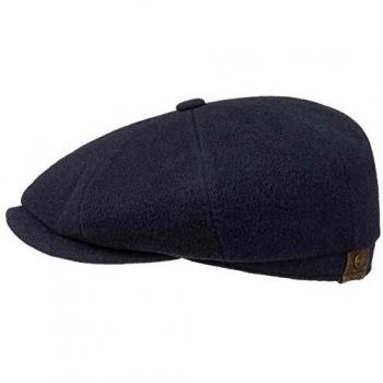 Hatteras Noir Flat Cap mit Schirm – 54 cm, Blau – Woll