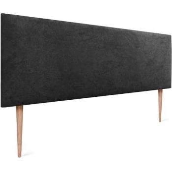 Cabecero Tapizado AQUALINE Liso en Polipiel o Tela (Negro)