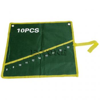 12 Pocket Durable Canvas Wrench Tool Roll Storage Bag R9JF
