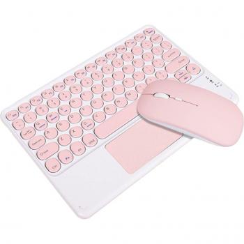Bluetooth Retro Key Keyboard & Mouse Pack – Rounded Design, Tablet Friendly (Samsung, Xiaomi, iPad)