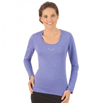 Trigema Damen Langarmshirt 502511, Enzian-Melange 297, Größe XX-Large