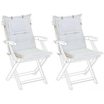 Beliani 2‑packs coussins tissu blanc cassé – chaises extérieures