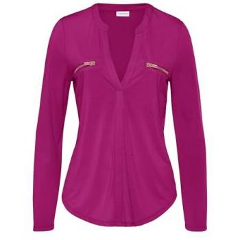 LASCANA Langarmshirt, mit Reißverschlussdetails