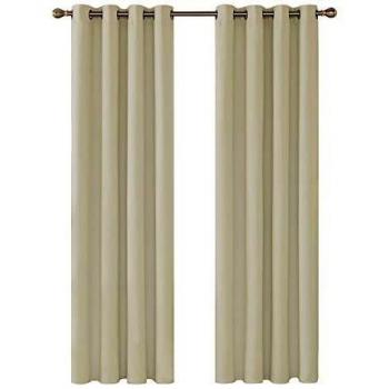 Deconovo Ösenvorhang, 270x140 cm, Beige, 2er Set