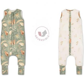 Sac de couchage enfant réversible M (3-5 ans) Vert bohème/Botanique