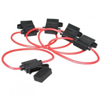 5 Pack of 14 Gauge In-Line ATC Fuse Holders with Copper Wire, 32 Volt