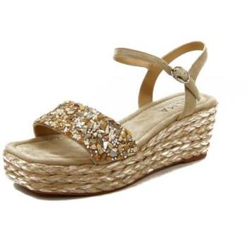 Sandalias de cuña Alma en Pena V24AB2160 Beige con puntera cuadrada