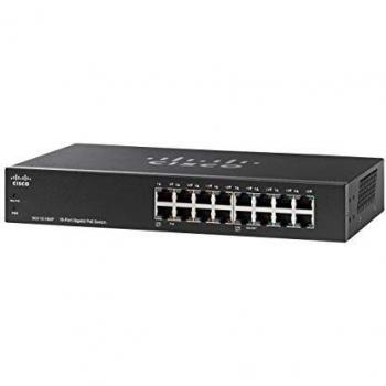 Cisco SG110-16HP Unmanaged Switch | 16 Port Gigabit Ethernet Switch with PoE Capability | 64W Power Budget | Lifetime Protection Plan (SG110-16HP-UK)