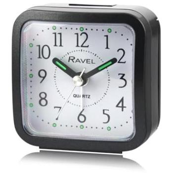 Ravel Rectangular Mini Bedside Clock – Black – Model 043.3
