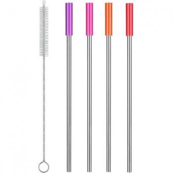 Système Pailles Inoxydables Colorées – 304 Pailles + Brosse pour Tasses