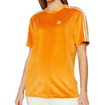 T-shirt Orange Femme Adidas Velours