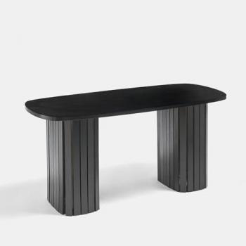 Madison Ribbed Lounge Table – Dark Charcoal Finish