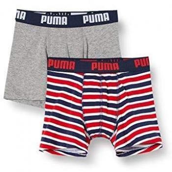 PUMA Bóxer Clásico para Niños, Estampado a Rayas, Rojo, 170/176 cm