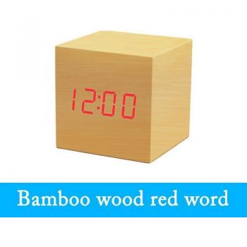 Classic Oak Digital Clock with Voice Control
