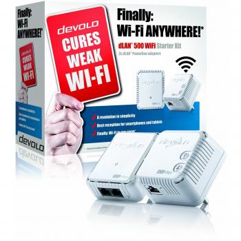 Devolo dlan 500 wifi network kit (2 Wi-Fi extenders + 1 powerline adapter) V09
