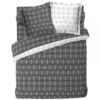 Housse de Couette 240 x 220 cm Aristide Anthracite en Coton Imprimé