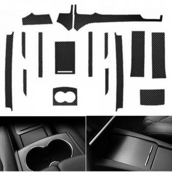 Décalque d’Intérieur Tesla X – Wrap en Fibre de Carbone Brillant
