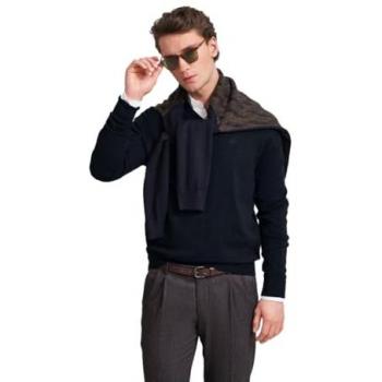 Herren Pullover mit V-Ausschnitt in marine