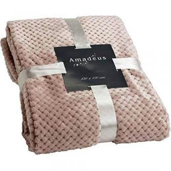 Amadeus Plaid en damier vieux rose 130x170 cm