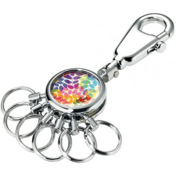 TROIKA COLOURFUL LEAVES Mehrfarbiger Karabiner‑Schlüsselhalter