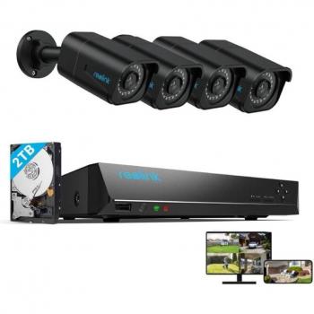 Reolink Kit Pro Vidéo 8MP 4X Bullet IP PoE avec Audio + NVR 2To 8CH – Intelligence, Vision Nocturne 30m