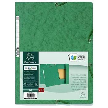 Exacompta Europa Green Elasticated Folder A4 400gsm 25 Pack