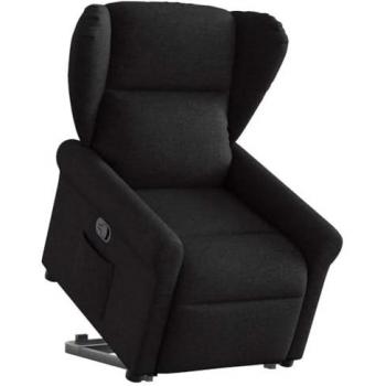 VidaXL Fauteuil Noir à Accoudoirs en Tissu