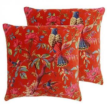 Paoletti Polyester Twin Cushions – Orange, 50x50cm