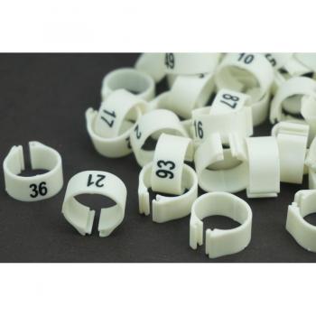 100 PCS White 14MM Dia Numbered Poultry Leg Bands