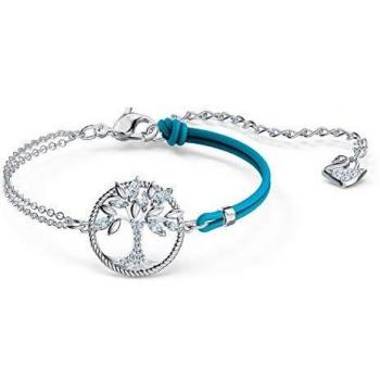 Swarovski Blue Rhodium-Plated Tree of Life Bracelet