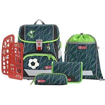 Step by Step 2IN1 Plus Schulranzen-Set, Soccer World, 6-teilig, grün