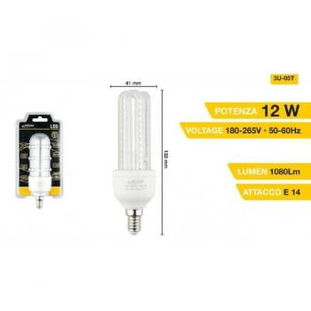Lampadina 3U LED E14 12W Luce Fredda 6500K