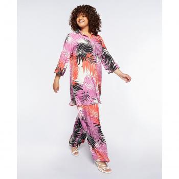 Blusa larga estampada con manga francesa Fiorella Rubino