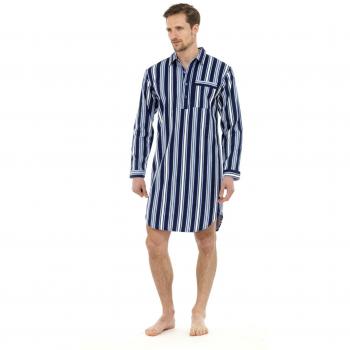 Navy Tom Franks Men’s Brushed Cotton Loungewear Shirt, Large