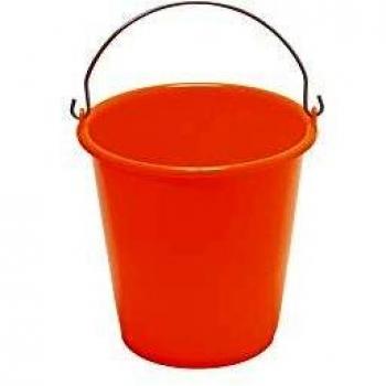 Seau en plastique avec anse 5 L Orange