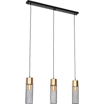 Lampada a soffitto design nera e oro 3 luci