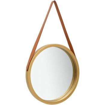Specchio 40 cm Oro da Parete con Cinghiera