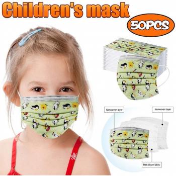 3-Ply Kids Disposable Washcloths with Ear Loops, 50/100 Pieces