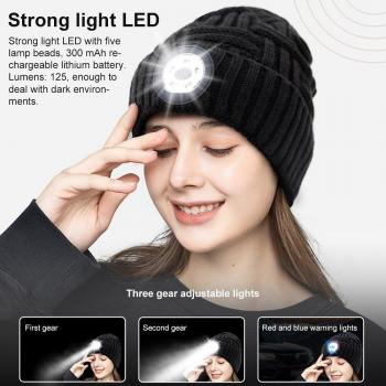 Winter Beanie Cap with Built-in LED Light