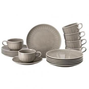 Rosenthal Joyn Kombiservice 18-teilig, Grau, Porzellan und Steinzeug