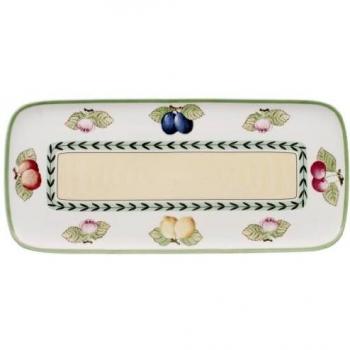 Villeroy und Boch French Garden Kuchenplatte, 35 x 16 cm, Weiß/Bunt