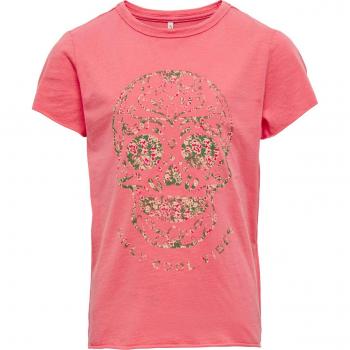 Koglulu Girl's T-Shirt with Red Skull by Only Kids