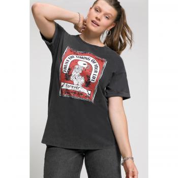 T-shirt oversize con design tigre verde per donna 56/58 cotone Studio Untold