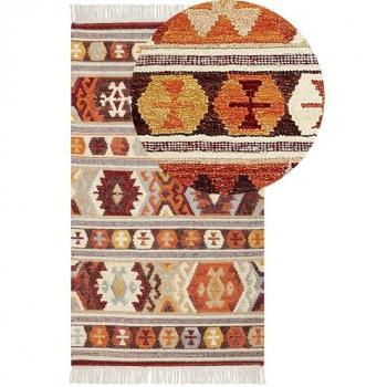 Multicolour Handmade Kilim Rug 80 x 150 cm with Tassels