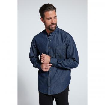 Camicia uomo modern fit jeans maniche lunghe blu XL cotone JP1880